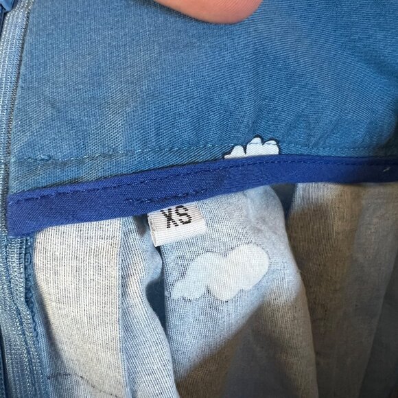 London Cityscape Print Double Decker Bus Taxi Blue Red Pleated Skirt Size XS - Picture 7 of 10